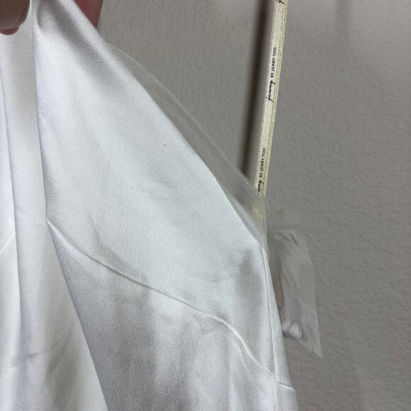 Jenny by Jenny Yoo Size 8 Harlyn Wedding Dress Gown White Lace Maxi Halter Train - Picture 5 of 16